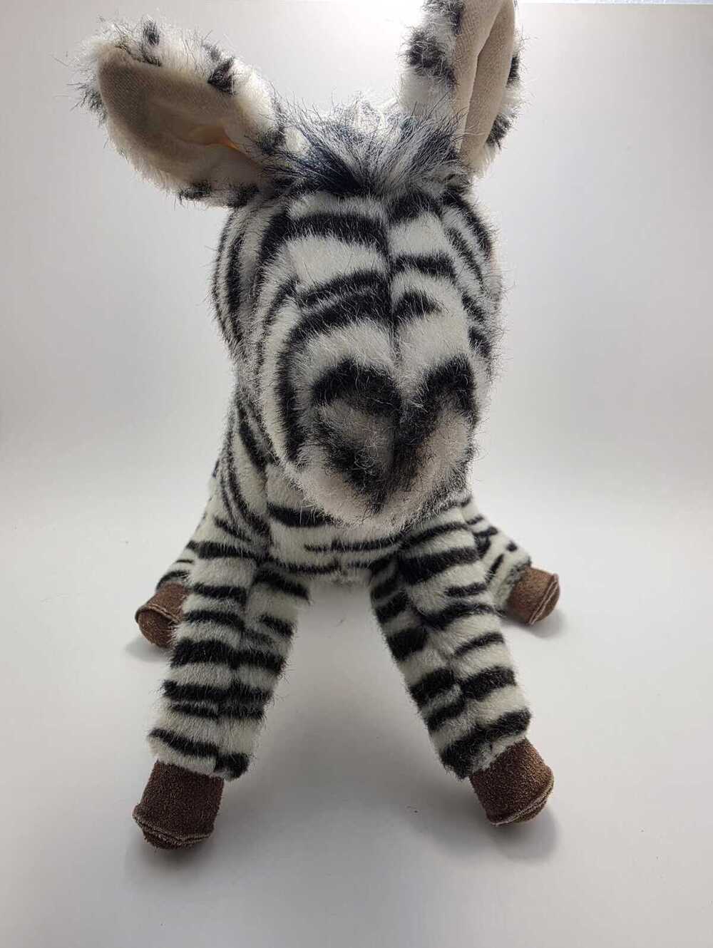 Vintage 1986 GUND Zebra Plush  Striped Stuffed Animal Realistic ! (12 inch)